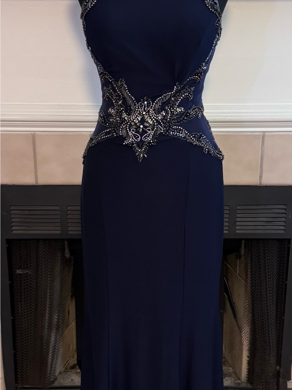 Fiesta Fashion Blue Cocktail Dress with Sequined Accents